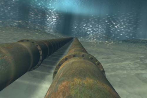 A pipeline system in marine water