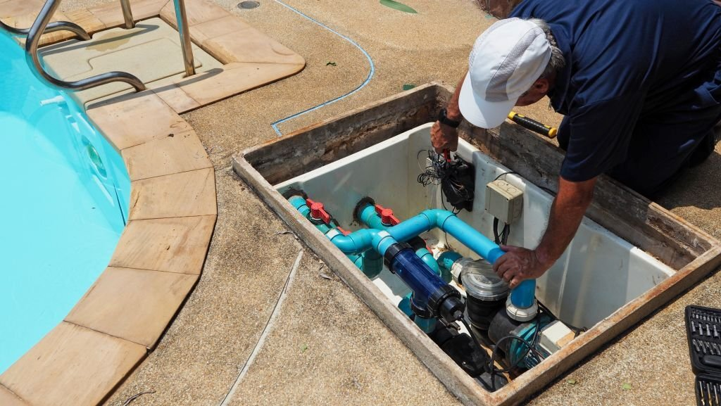 Swimming pool valve installation