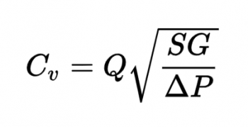  valve cv formula