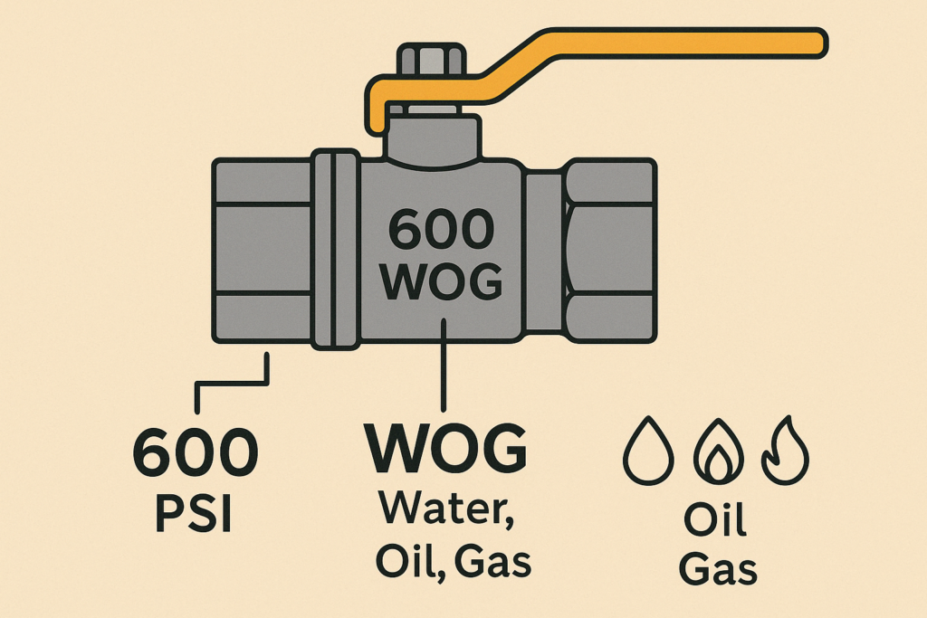  Visual breakdown of what “600 WOG” means on a valve body 