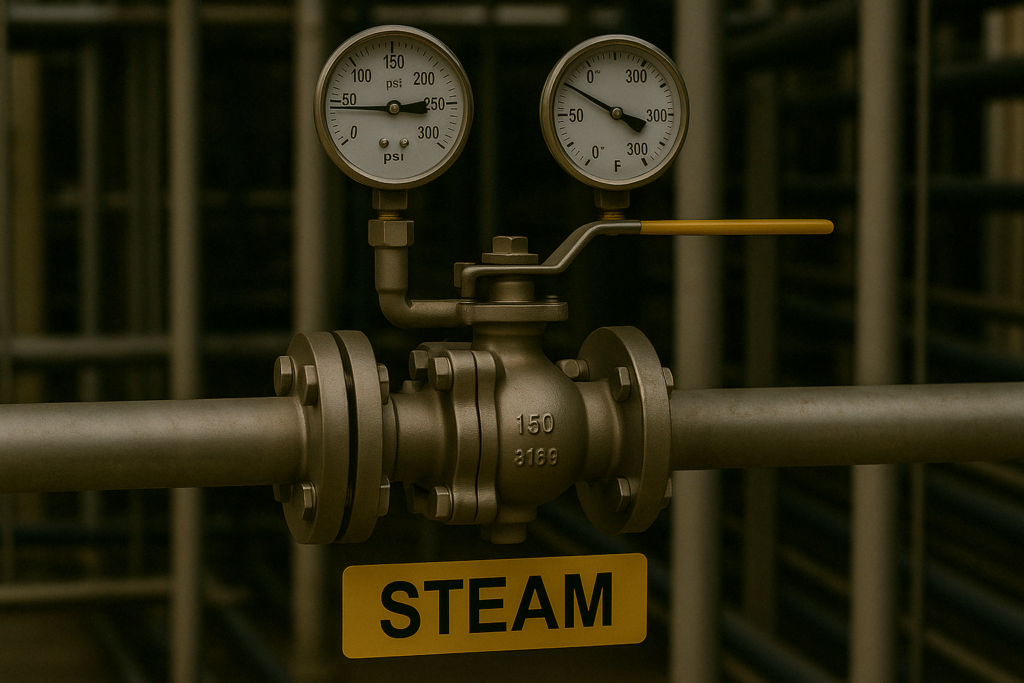 Example of ball valve installed in high-pressure or gas system with leak-tight requirement 