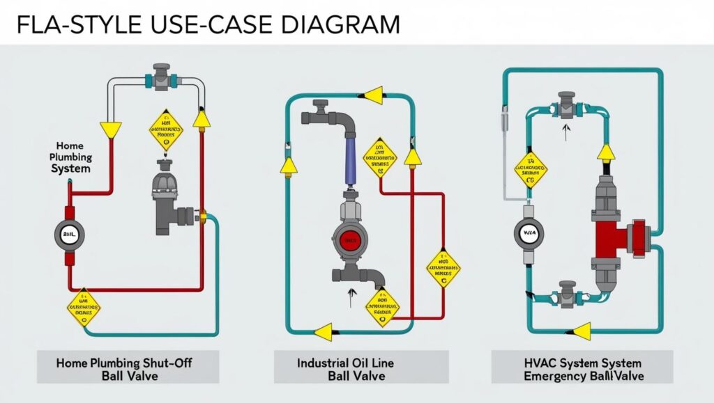  Illustrated examples showing ideal use cases for ball valves in home, HVAC, and industrial systems 
