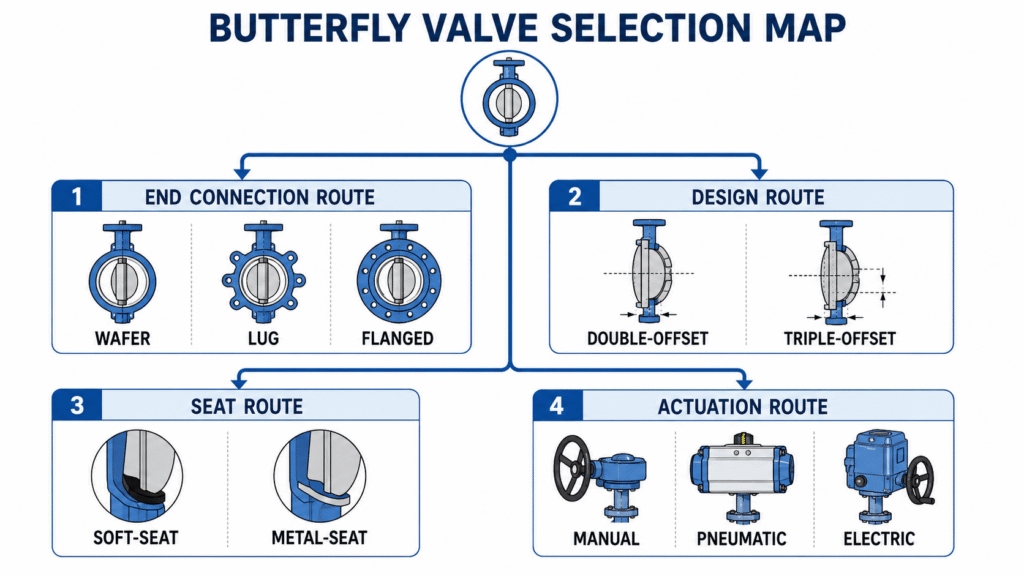 Simple comparison of butterfly valve body, seat, design, and actuator routes