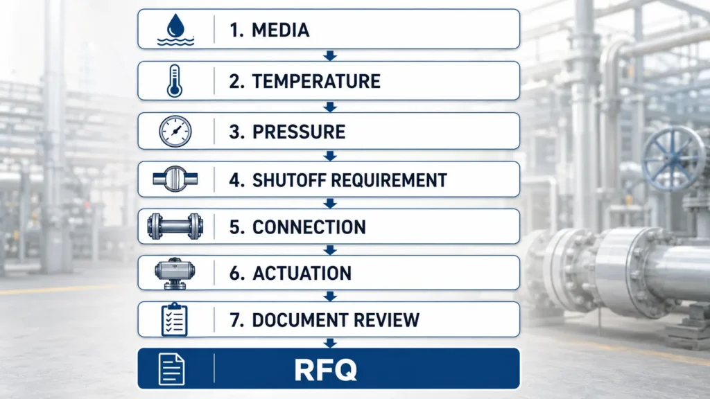 Flowchart for selecting a metal seated butterfly valve based on service conditions