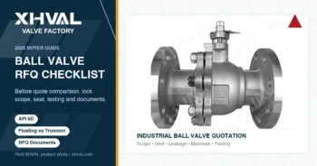 Ball valve RFQ checklist cover based on a real XHVAL ball valve product image