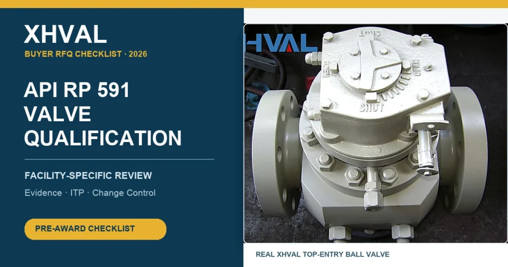 API RP 591 valve qualification RFQ checklist with a real XHVAL top-entry ball valve