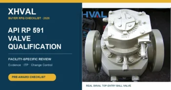 API RP 591 valve qualification RFQ checklist with a real XHVAL top-entry ball valve