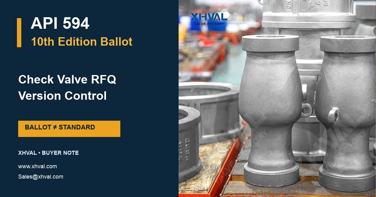 API 594 10th edition ballot check valve RFQ guide with real XHVAL tilting plate check valves