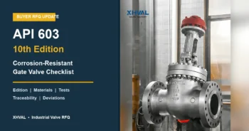 API 603 10th Edition corrosion-resistant gate valve RFQ checklist with real XHVAL 4A gate valve