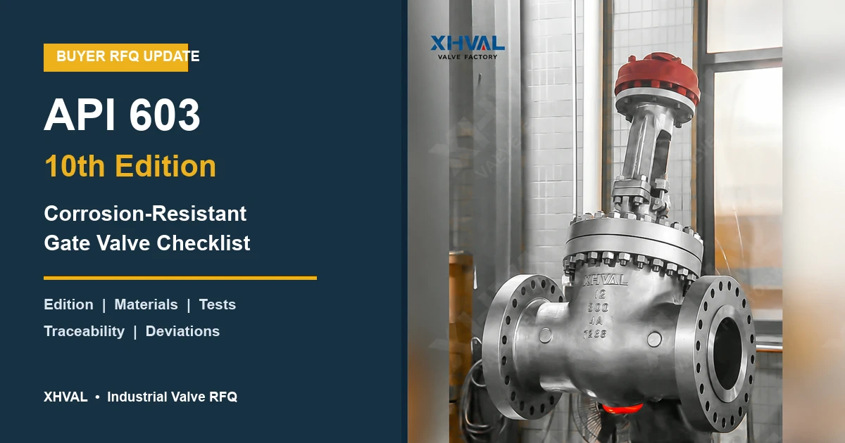 API 603 10th Edition corrosion-resistant gate valve RFQ checklist with real XHVAL 4A gate valve