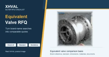 Equivalent industrial valve RFQ checklist based on a real XHVAL check valve product image