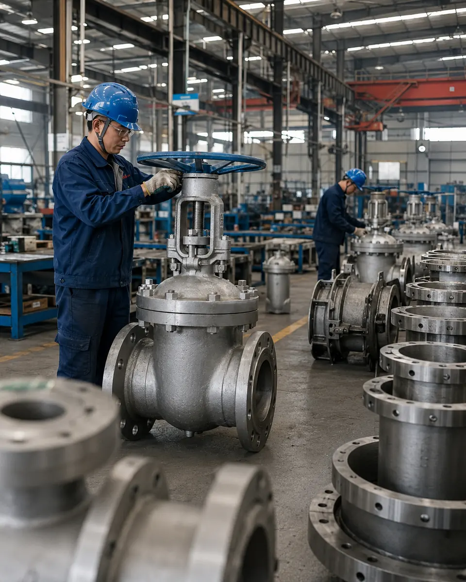 Industrial valve manufacturing workshop