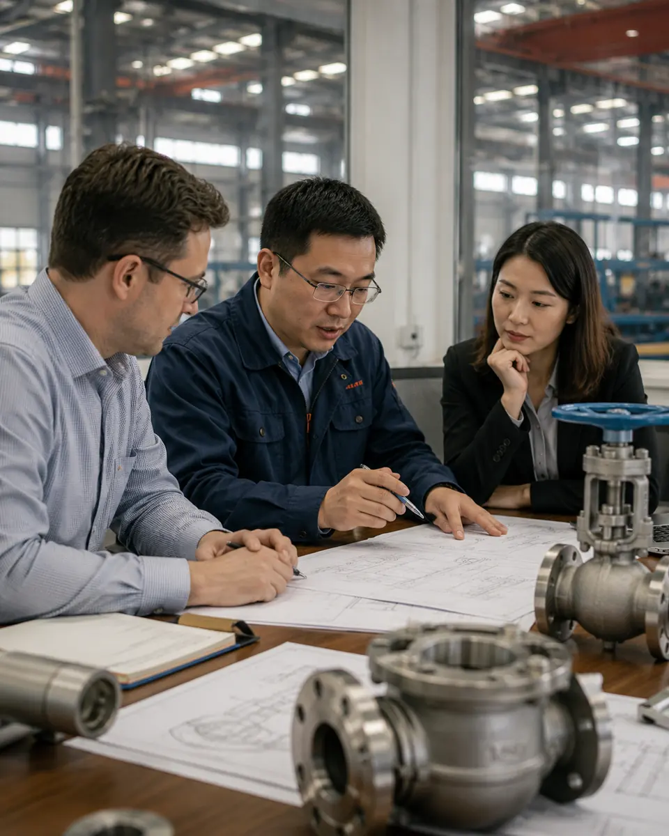 Industrial valve buyer communication and project support