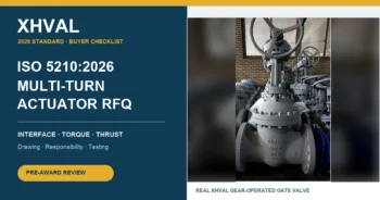 ISO 5210 multi-turn actuator RFQ checklist with a real XHVAL gear-operated gate valve