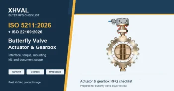 ISO 5211 and ISO 22109 butterfly valve actuator and gearbox RFQ checklist with a real XHVAL triple-eccentric butterfly valve