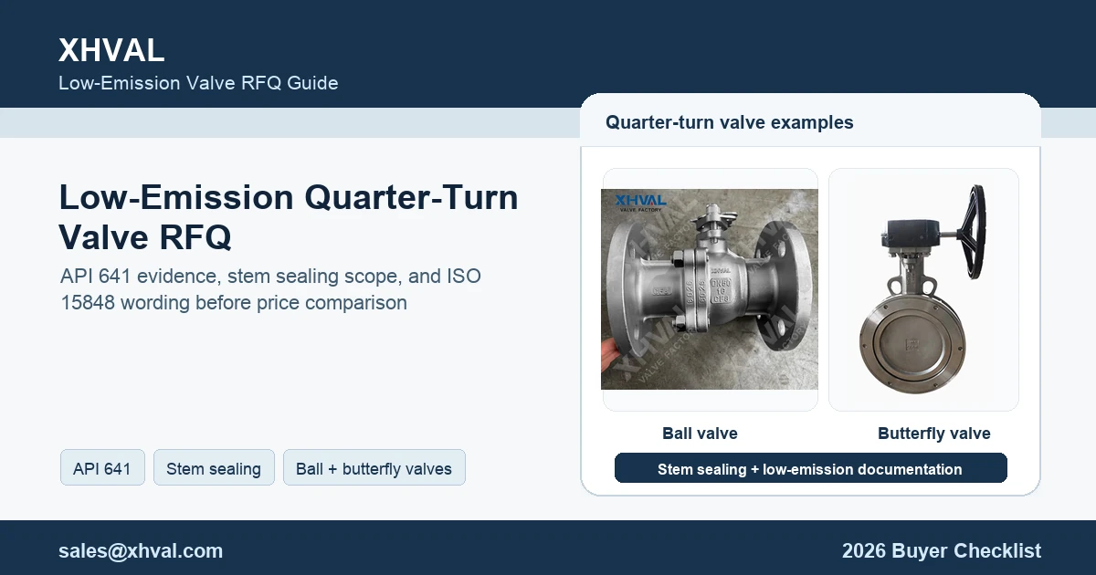 Low-emission quarter-turn valve RFQ cover with XHVAL ball valve and butterfly valve product images