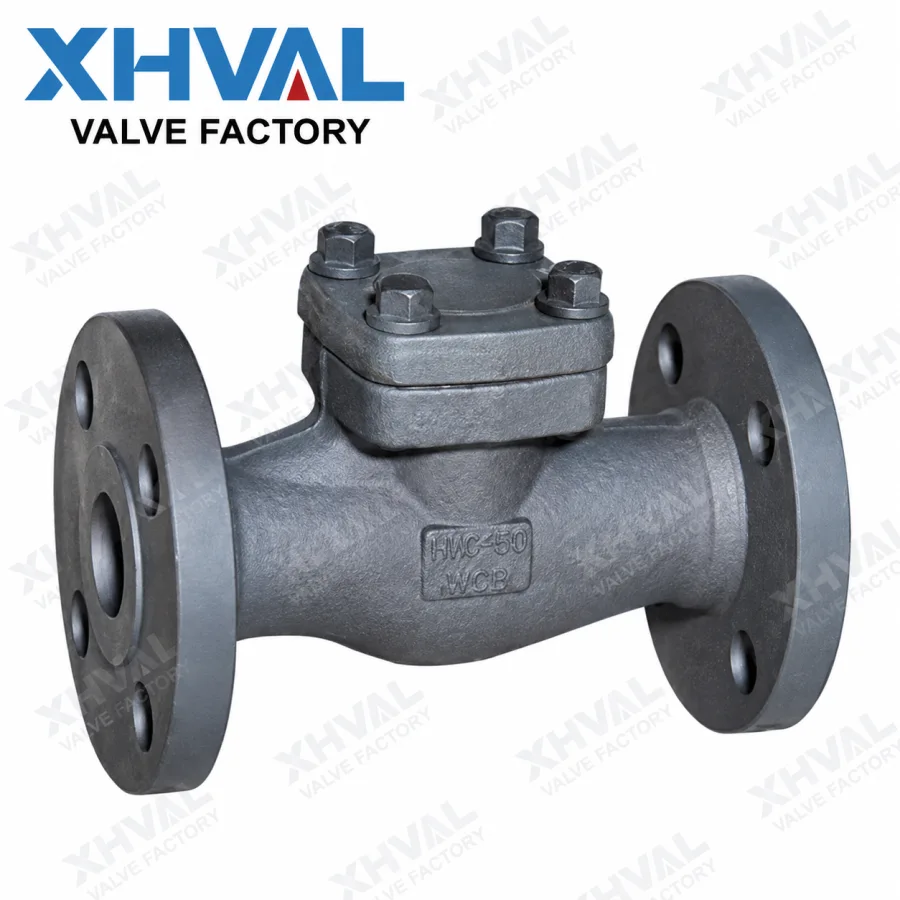 XHVAL forged steel check valve with official logo and watermark